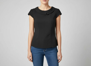 czarne bluzki z aplikacją: H&M, Women's blouse, size M