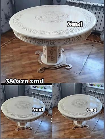 sutular: Dairəvi yemək masası – klassik dizayn - Rəng: krem/ivori - Səthdə və — 1