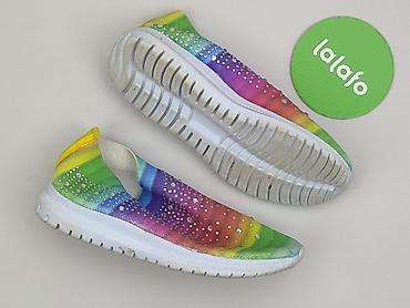 yupoo rainbow: Tęczowe slip‑ony damskie z kryształkami, rozmiar 38 - Model: lekkie — 2
