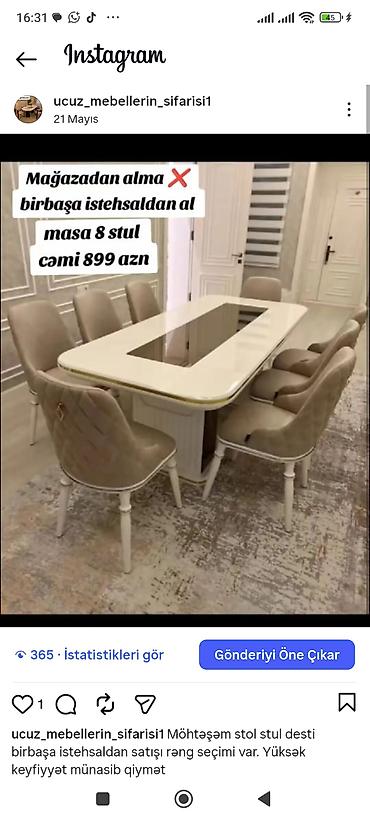 susə stollar: Qonaq otağı üçün, Yeni, Açılmayan, 6 stul — 1