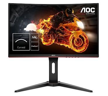 Monitorlar: AOC C24G1 24" Gaming Monitor curved. Ekran qirigdi, teze alinib 2 ay — 3