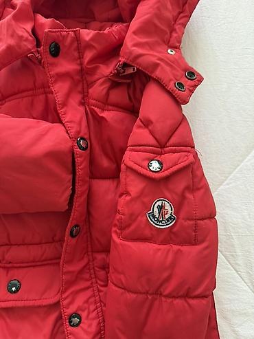 air 11: Детская зимняя куртка Moncler, красная. - Теплая стеганая модель с — 6