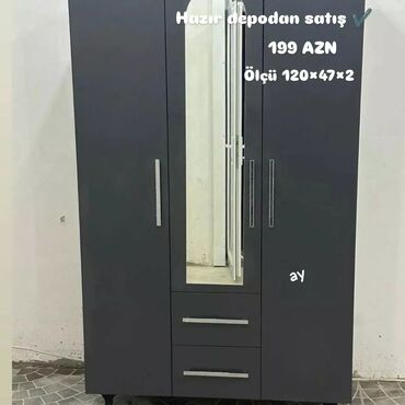 Dolablar: Yeni, Açılan, 3 qapılı Düz dolab, Qarderob, paltar dolabı, Azərbaycan — 6