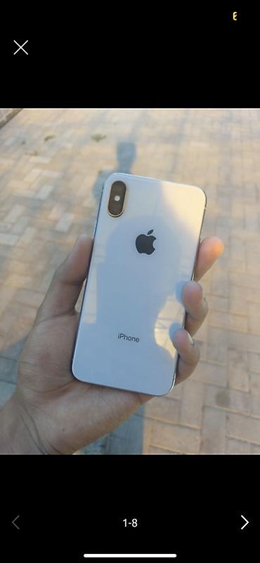 oc cinema: IPhone X, Б/у, 256 ГБ, Серебристый, Зарядное устройство, Чехол, 100 % — 1