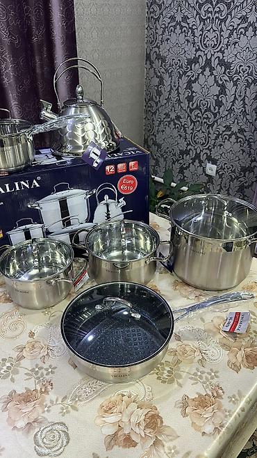 Наборы посуды: Vicalina набор Три кастрюли : 8,4л 3,9л 2,9л Сковорода : 24см Чайник — 8