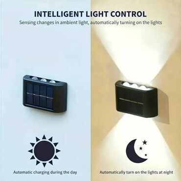 Rasveta: 6 LED solarnih zidnih svetala za spoljnu upotrebu/2 komada. Opremljen — 10