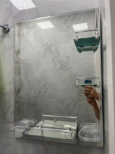 ведро для бани: Banyonuz üçün şüşə güzgü və aksesuar dəsti - Böyük düzbucaqlı güzgü