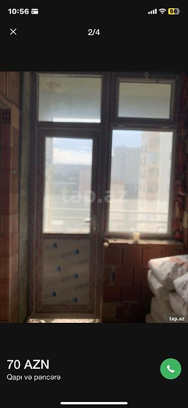 sendvic: PVC qapı-pəncərə dəsti - Balkon üçün PVC qapı və yanında pəncərə — 2