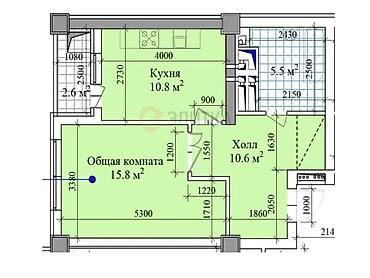 group: 1 комната, 45 м², Технопарк 12 этаж, ПСО (под самоотделку) — 8
