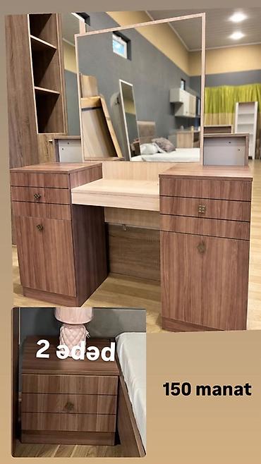 tumba mebel: Mebel dəsti – tualet masası və 2 ədəd tumba - Material: taxta — 1