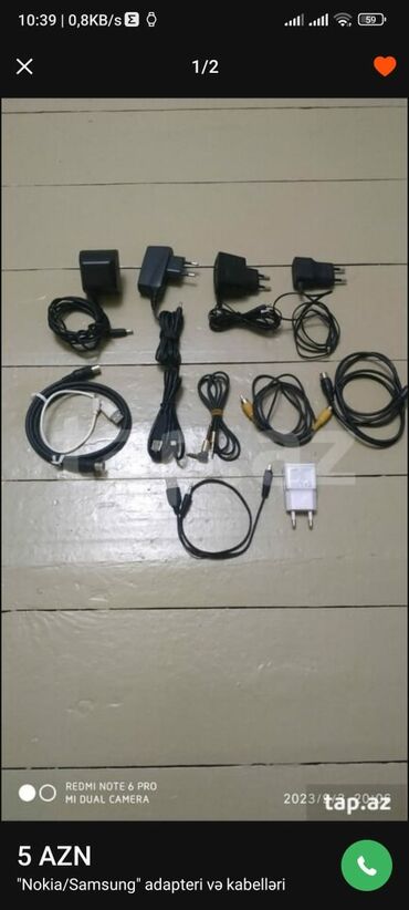 Audio və video kabellər: Nokia nazik ayfon ariginal Samsung Hofman adapteri tez yigan ve diger — 4