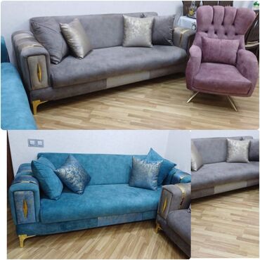 divan üsdükleri: İşlənmiş, Divan, 2 kreslo, Bazalı, Açılan