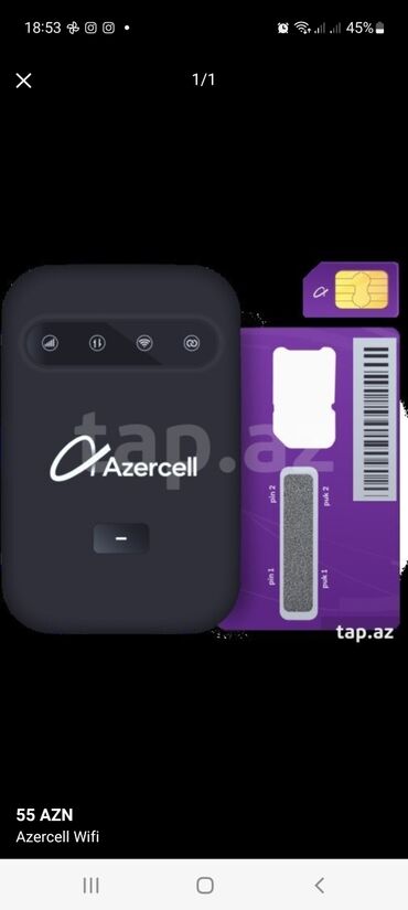 azercell data kart 4g в Азербайджан | Модемы и сетевое оборудование: Azercell vifi