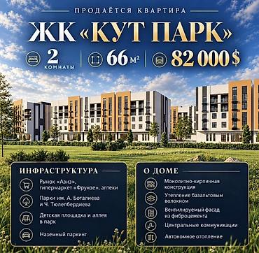 Продаётся 2‑комнатная квартира в ЖК «Кут Парк». Основные параметры: -