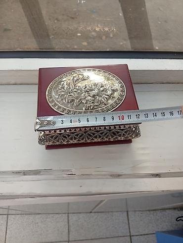 dekor soba: Taxta və metal işləməli dekorativ qutu - Material: Tünd qəhvəyi — 5