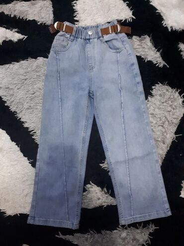 женские белые джинсы стрейч: Джинсы и брюки, цвет - Голубой, Б/у
