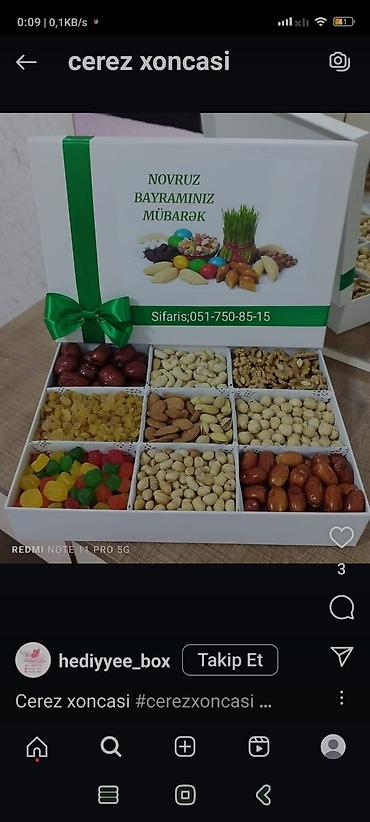 cərəz xoncası: Bayram ucun cerez xoncalari sifarisle hazirlanir.Sifarisler indiden — 2
