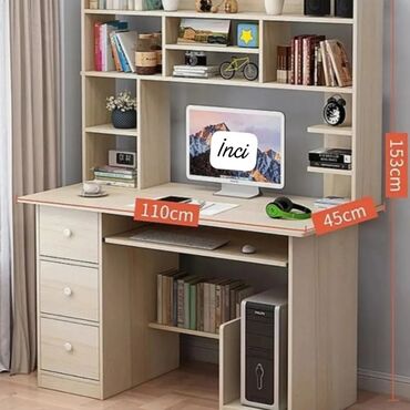 Uşaq masaları: Oğlan və qız üçün, Yeni, Siyirməli, Yazı masası, Stulsuz — 14