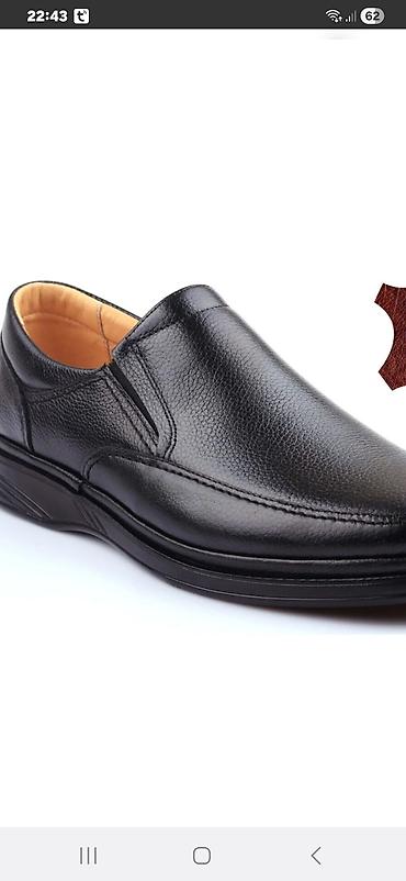 botinka 43: Kişi üçün klassik slip-on ayaqqabı - Rəng: qara - Üst material: təbii — 3