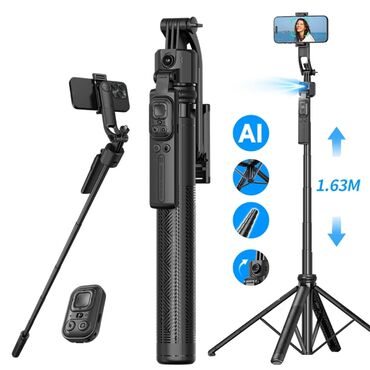 Foto və videokameralar: AI üz tanıma funksiyalı C17 selfi çubuğu + tripod + gimballı