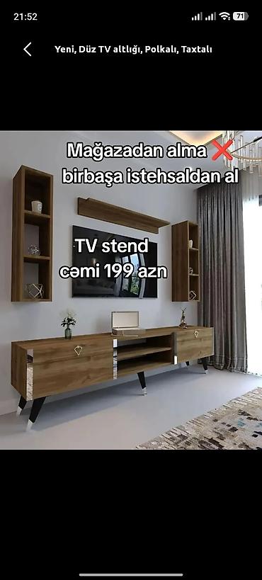mebel taxt: Yeni, Düz TV altlığı, Polkalı, Taxtalı — 1