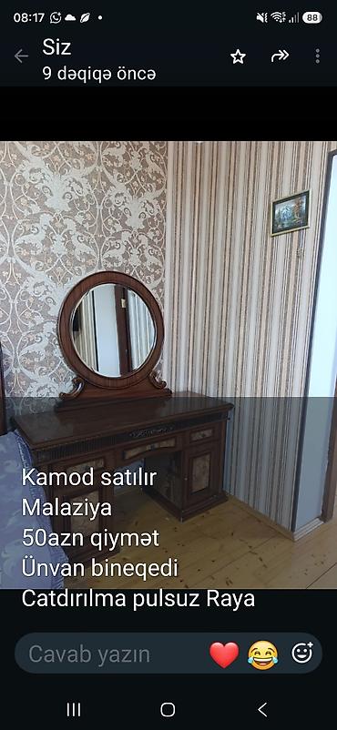ofis mebel: Malaziya istehsalı kamod-güzgü dəsti. - Material: taxta korpus — 1