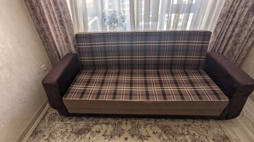 раскладушка диван: Диван-кровать, цвет - Коричневый, Б/у