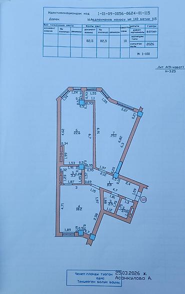 квартиры псо: 3 комнаты, 115 м², Арча-Бешик ж/м Элитка, 6 этаж, ПСО (под самоотделку) — 2