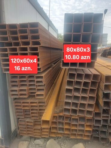 Döşəmə: Müxtəlif ölçülü kvadrat metal profillər. Bu profillər tikinti və