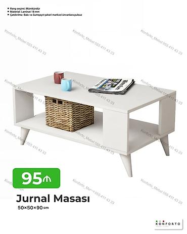 masa ofis: Jurnal masası - Ölçülər: 50×50×90 sm - Material: 18 mm laminat - Rəng — 1
