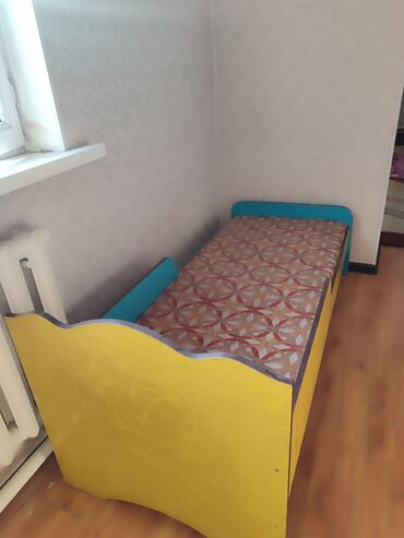 купить детскую кровать с матрасом: Керебет, Колдонулган, Балдар үчүн, Каптал жактары, Жыгач, Өзү алып кетүү