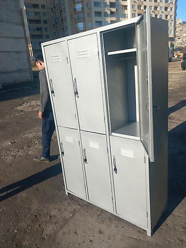 ofis dolab: Metall şkaf – 6 bölməli geyim dolabı - Material: qalın metal — 4