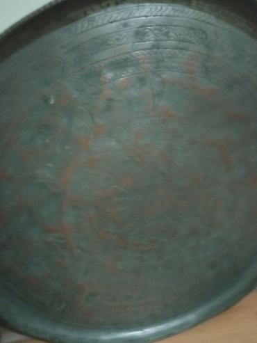 dibçək qabları: Antik mis və tunc mətbəx ləvazimatları dəsti - Böyük mis sini/tray – — 2