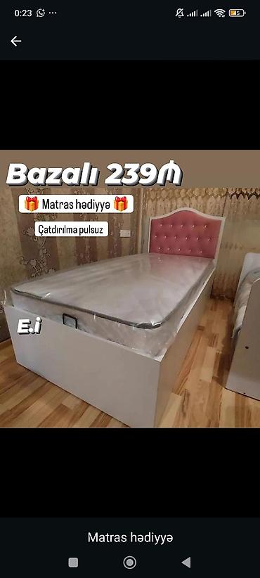 Bazalı tək çarpayı – 239₼ - Daxili bazalı konstruk­siya: aşağı hissə