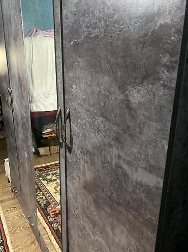 silver kitchen: Спальный гарнитур, Б/у, Односпальная кровать, ДСП, Самовывоз, цвет - Серый — 6