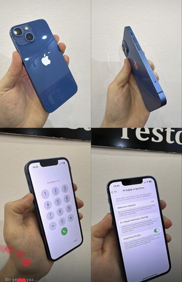 iphone 800: IPhone 13 mini, 128 GB, Pacific Blue, Face ID, Barmaq izi