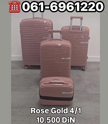 torba za dokumente: Set kofera Rose Gold 4/1 - Elegantna boja rose gold, talasasta — 1