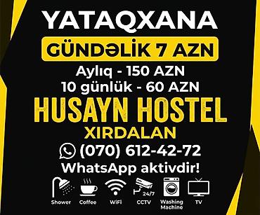 dasinmaz: HUSAYN HOSTEL – Xırdalan Хостел Yataqxana xidməti: - Gündəlik: 7 AZN - — 1