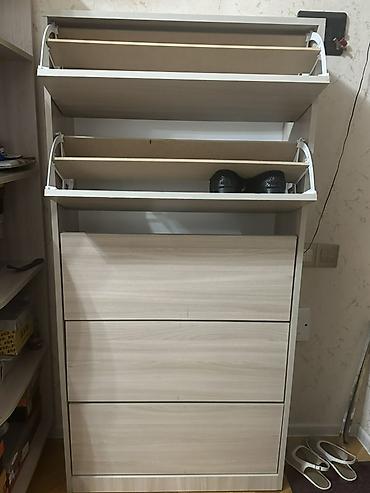 kohne skaf: Açılan bölməli ayaqqabı dolabı - Material: laminat/MDF, açıq ağac — 2