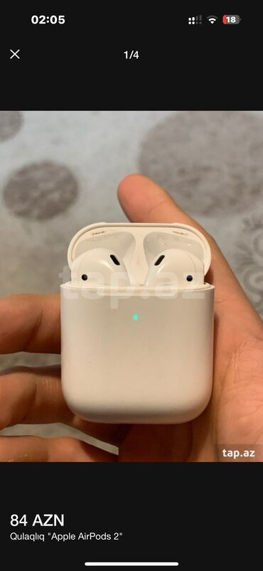 Qulaqcıqlar: İşlənmiş Simsiz (Bluetooth) Qulaqcıqlar, Apple, rəng - Ağ