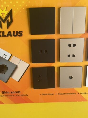 elektirik yuvası: Klaus brendi tərəfindən istehsal olunan elektrik açarları və