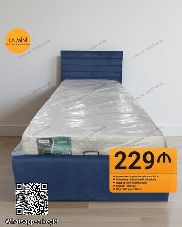 taxt altlığı: Təknəfərlik çarpayı, Bazalı, Matras ilə