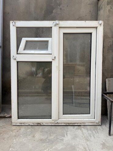 qapi pencereler: İşlənmiş İkiqat şüşə paketi Plastik pəncərə, Еni: 107 sm, Uzunluğu: 122 sm
