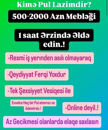 Tikinti ixtisasları: Təcili pula ehtiyacı olanlar əlaqə saxlaya bilərlər az gecikməsi