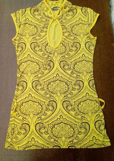 mrezasta haljina sa cirkonima: M (EU 38), color - Yellow, Other style, Other sleeves