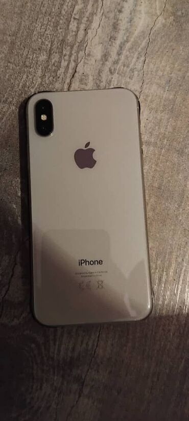 Apple iPhone: IPhone X, Б/у, 64 ГБ, Наушники, Зарядное устройство, Защитное стекло, 76 %