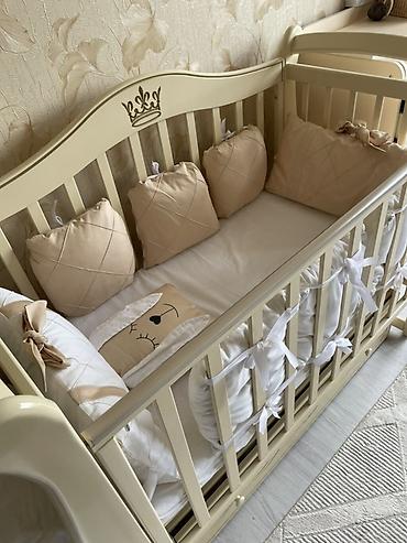 качалка кровать: Детская кровать трансформер, Б/у, цвет - Бежевый — 3