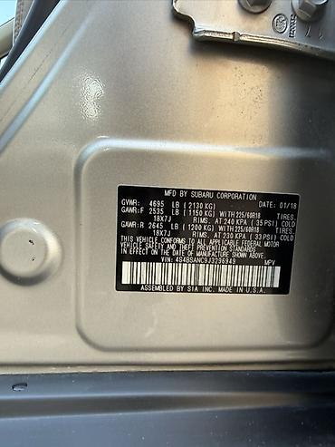 Subaru: Subaru Outback: 2018 г., 2.5 л, Вариатор, Бензин, Универсал — 13