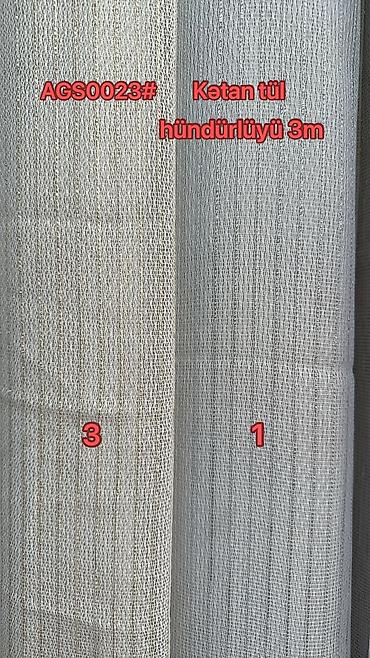 Pərdə və tüllər: Tül pərdə – model 0093 seriyası - Material: incə, işıqlı tull (yarı — 12