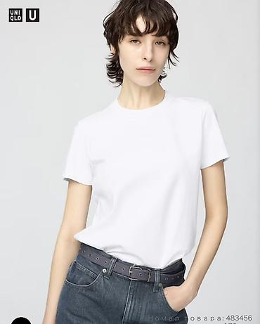 Личные вещи: Футболка, Классическая модель, Uniqlo, Хлопок, Новый, L, XL — 3